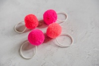 Set of 4 Shades of Pink Pom Pom Hair Bobbles By Pompom Galore